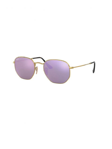 LENTES DE SOL RB HEXAGONAL FLAT RB3548N DORADO LILA ESPEJO